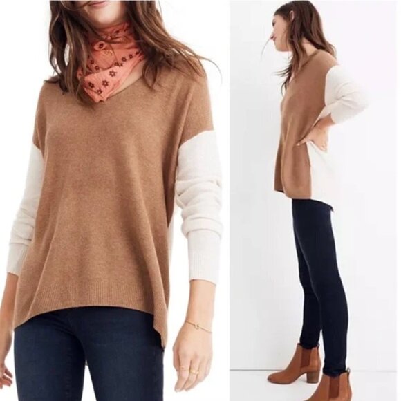 Madewell Kimball Colorblock Pullover Sweater Merino Wool Alpaca Small - Picture 1 of 9